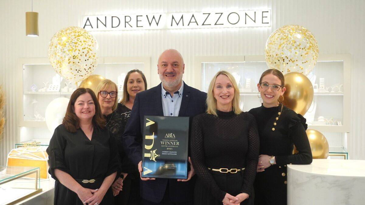 Andrew Mazzone wins ABIA Best Wedding Jeweller in South Australia