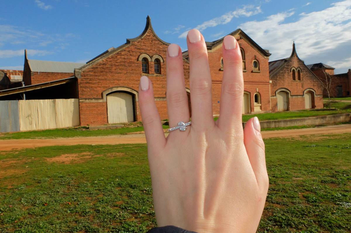 Andrew Mazzone oval engagement ring