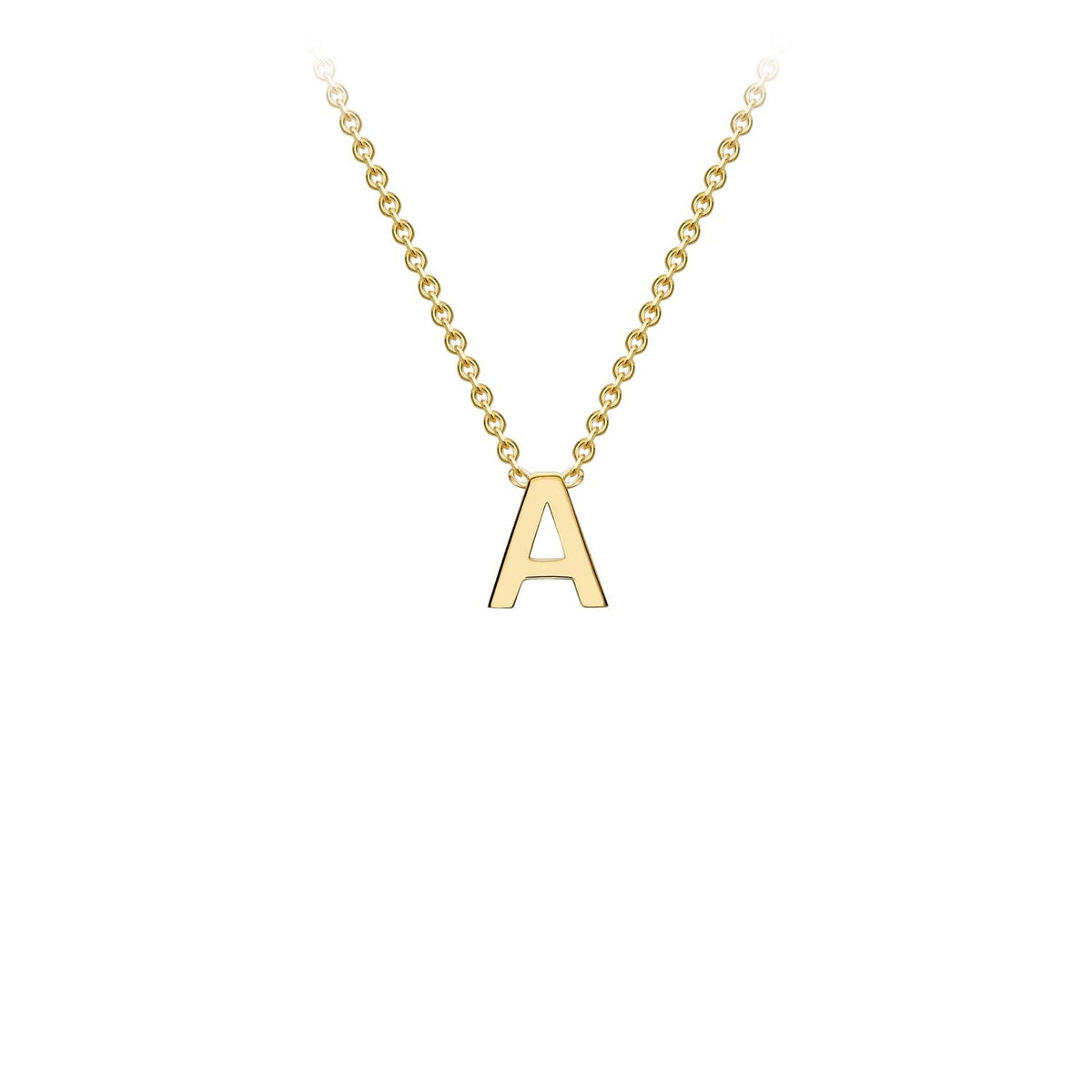 9ct Yellow Gold 'A' Initial Adjustable Letter Necklace 38/43cm