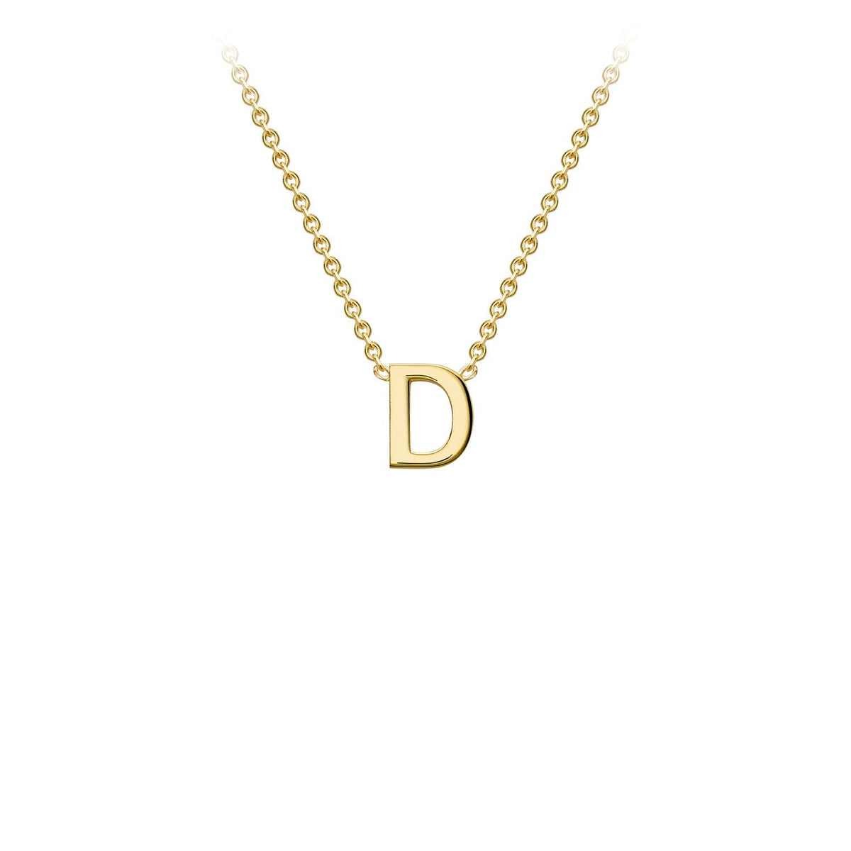 9ct Yellow Gold 'D' Initial Adjustable Letter Necklace 38/43cm