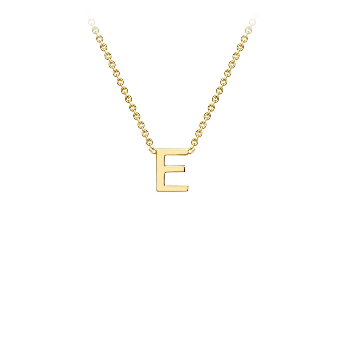 9ct Yellow Gold 'E' Initial Adjustable Letter Necklace 38/43cm