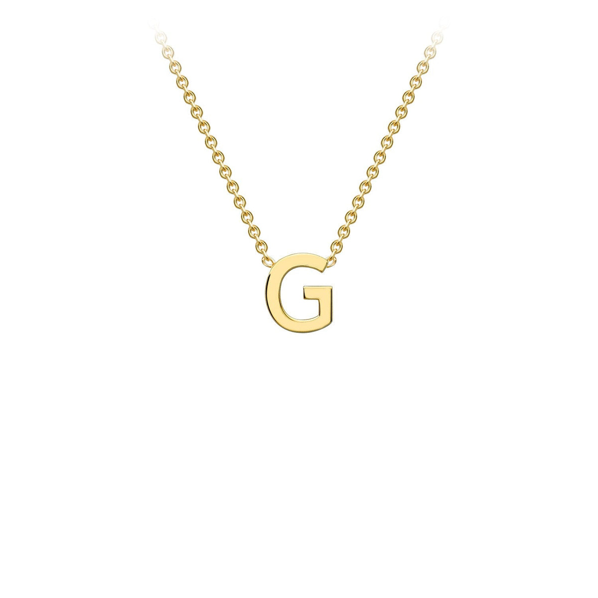 9ct Yellow Gold 'G' Initial Adjustable Letter Necklace 38/43cm