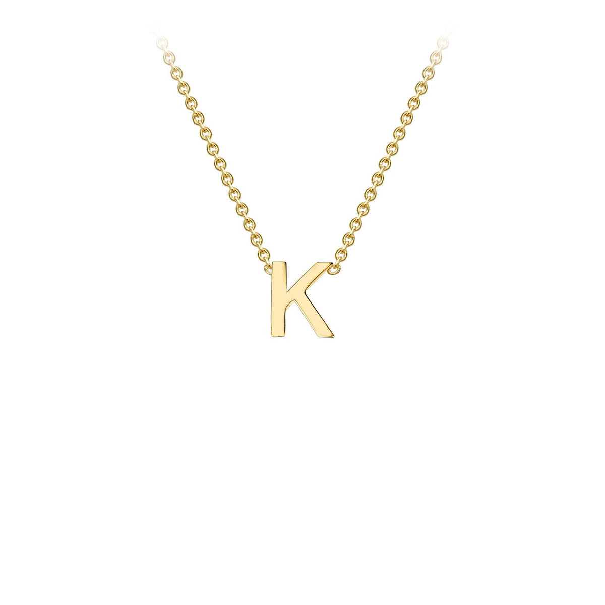 9ct Yellow Gold 'K' Initial Adjustable Letter Necklace 38/43cm