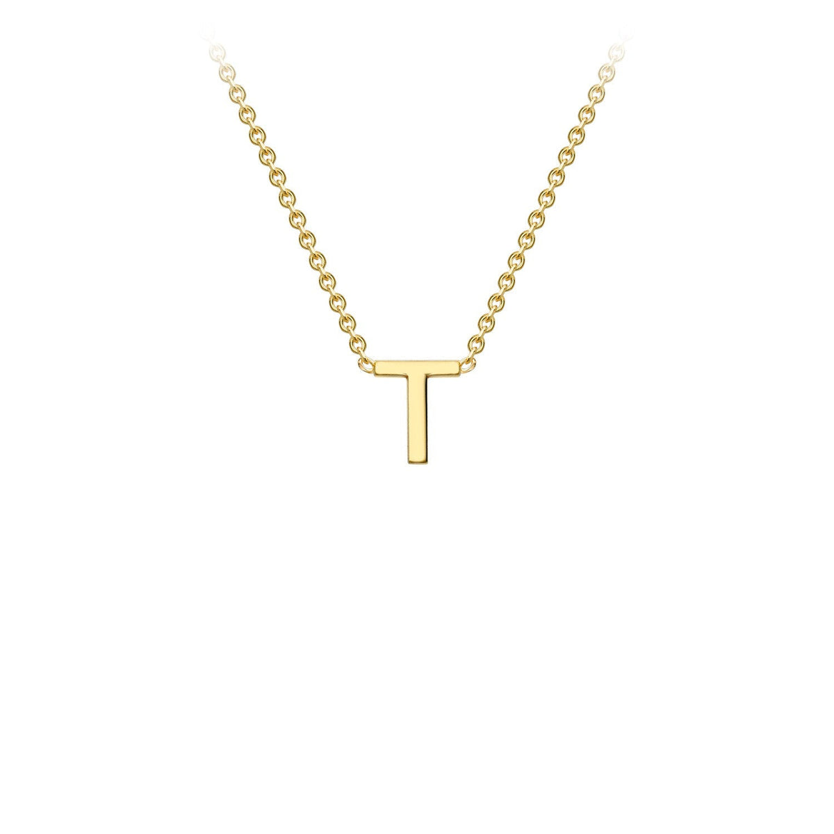 9ct Yellow Gold 'T' Initial Adjustable Letter Necklace 38/43cm