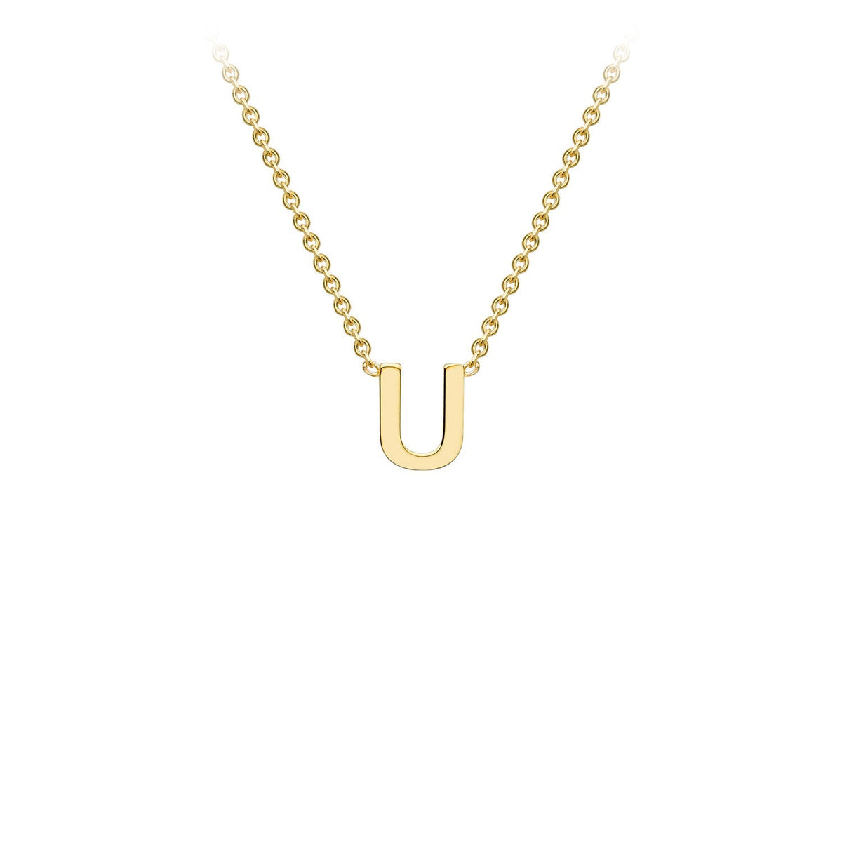 9ct Yellow Gold 'U' Initial Adjustable Letter Necklace 38/43cm