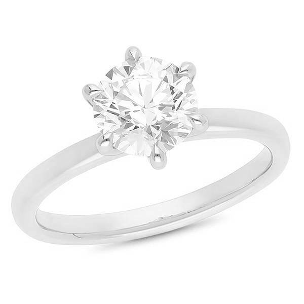 2.00ct Six Claw Round Brilliant Cut Lab-Grown Diamond Solitaire Ring