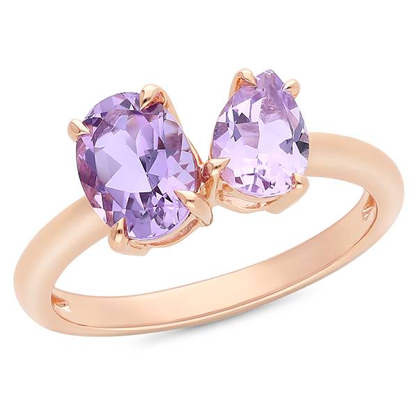 'Toi Et Moi' oval and pear amethyst ring