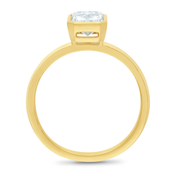 1.50ct Bezel Set Radiant Cut Lab-Grown Diamond Solitaire Engagement Ring