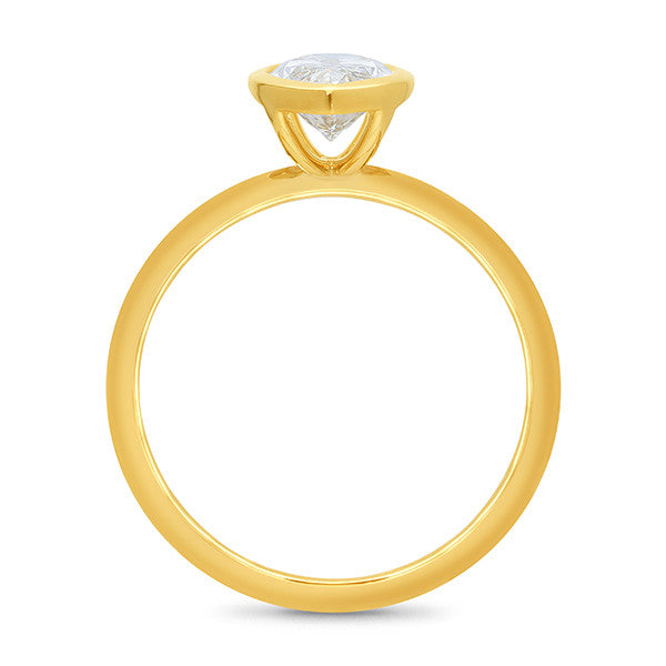 1.50ct Bezel Set Marquise Cut Lab-grown Diamond Engagement Ring