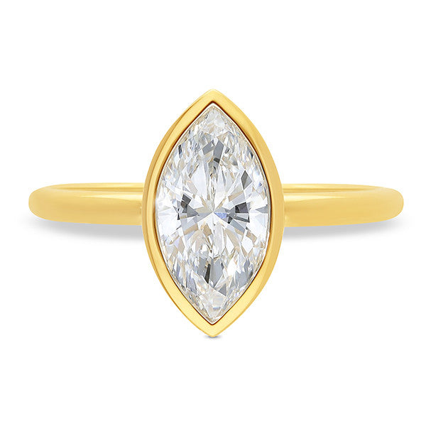 1.50ct Bezel Set Marquise Cut Lab-grown Diamond Engagement Ring