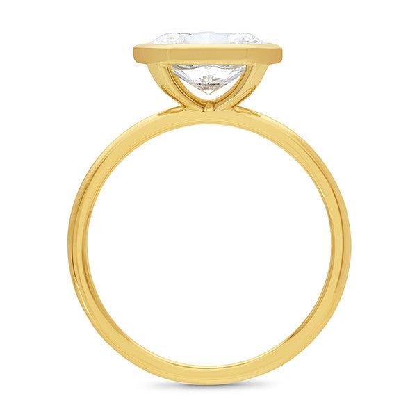 2.00ct Bezel Set East-West Oval Cut Lab-Grown Diamond Solitaire Engagement Ring