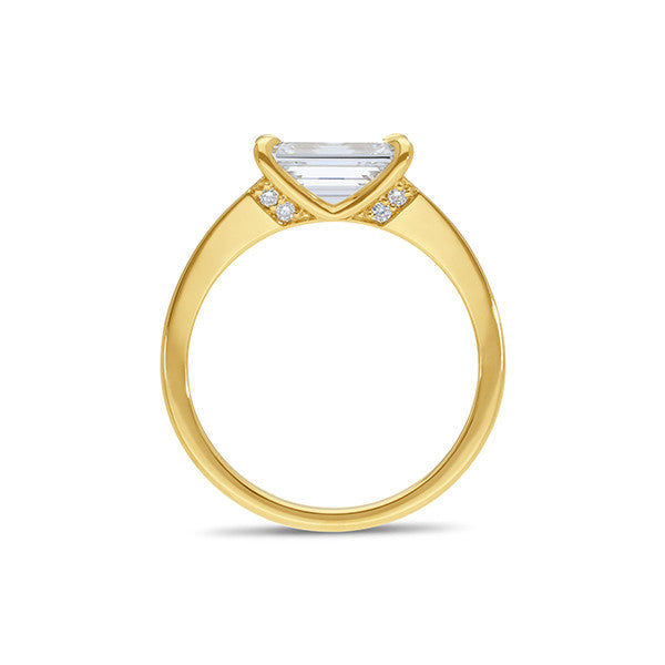 2.01ct East-West Set Emerald Cut Lab-grown Diamond Engagement Ring