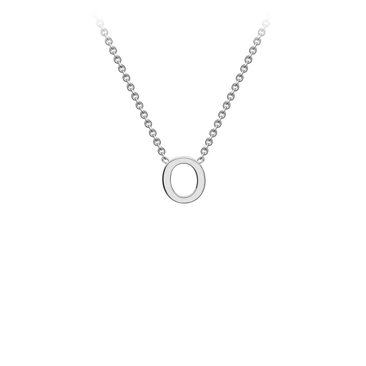 9ct White Gold 'O' Initial Adjustable Letter Necklace 38/43cm