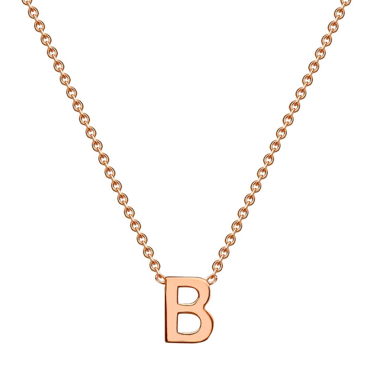 9ct Rose Gold 'B' Initial Adjustable Letter Necklace 38/43cm