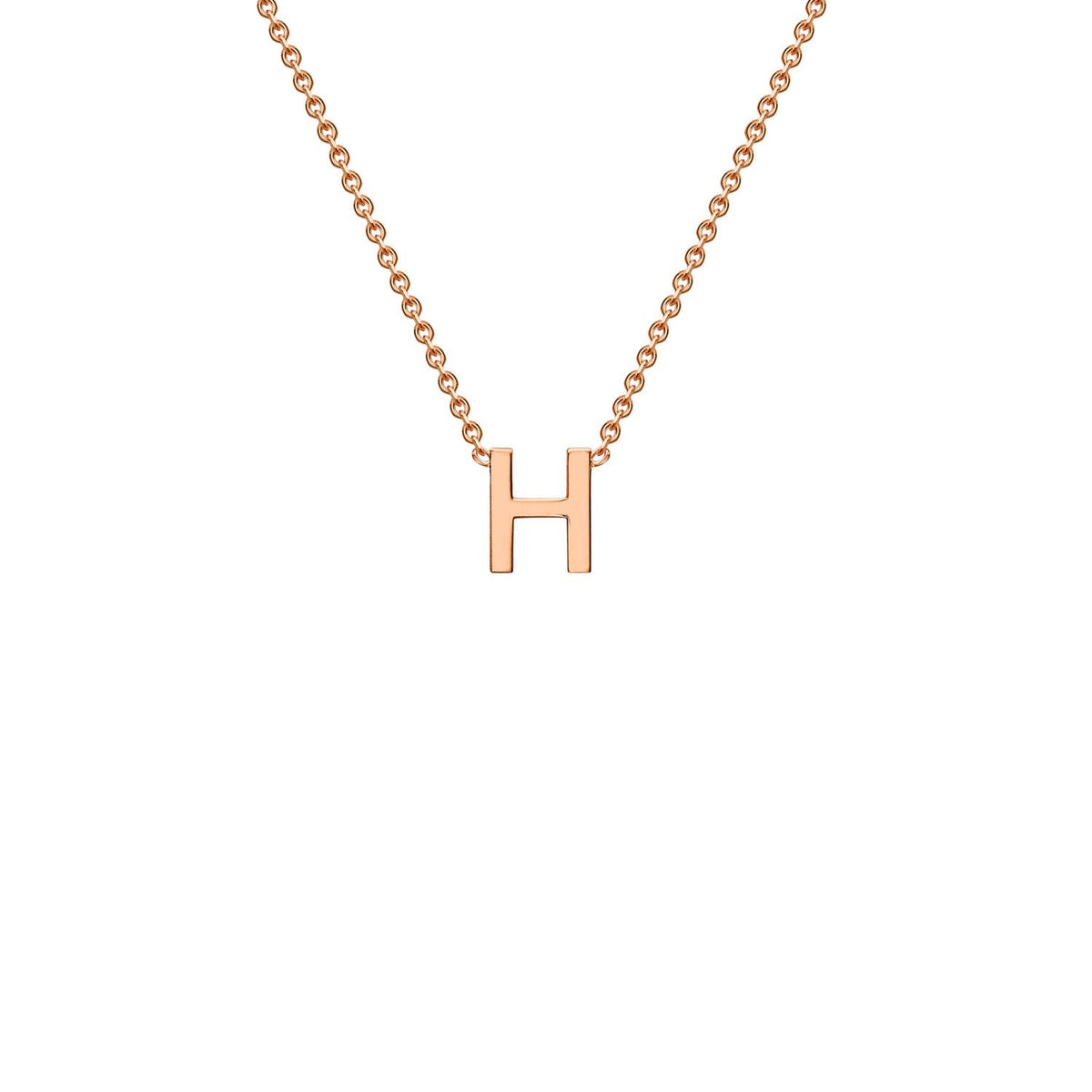 9ct Rose Gold 'H' Initial Adjustable Letter Necklace 38/43cm