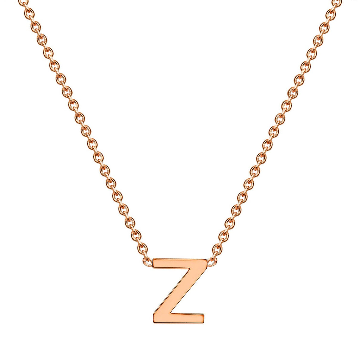 9ct Rose Gold 'Z' Initial Adjustable Letter Necklace 38/43cm