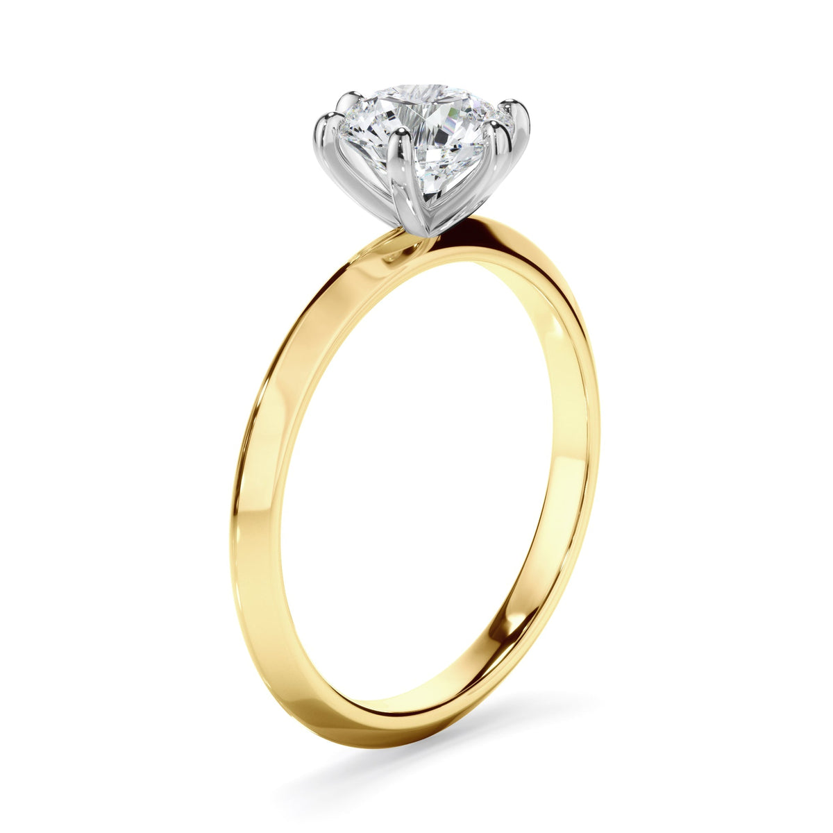 Round Brilliant Cut Diamond Solitaire Knife Edge Engagement Ring