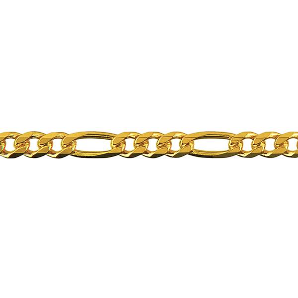 Diamond cut bevelled 3 on 1 figaro chain