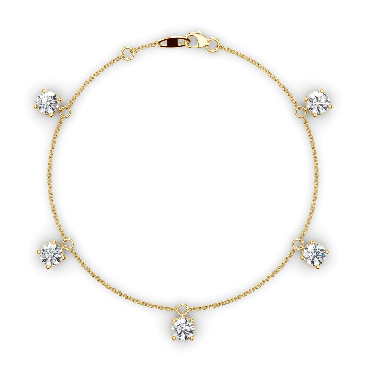 Floating Round Brilliant Cut Natural Mined Diamond Bracelet