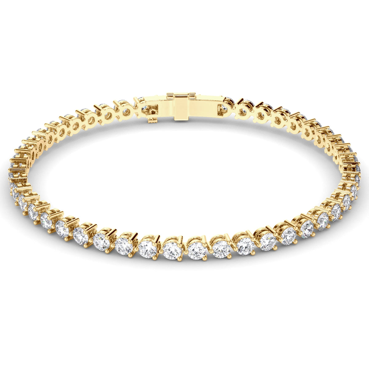 Round Brilliant Cut Natural Mined Diamond Tennis Bracelet