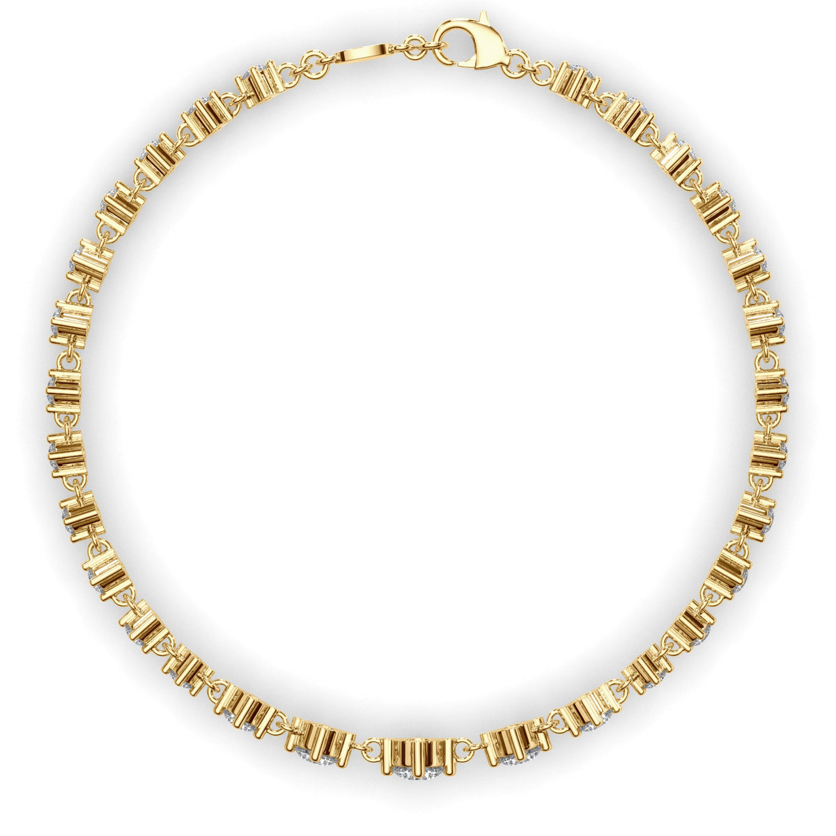Round Brilliant Cut Natural Mined Diamond Tennis Bracelet