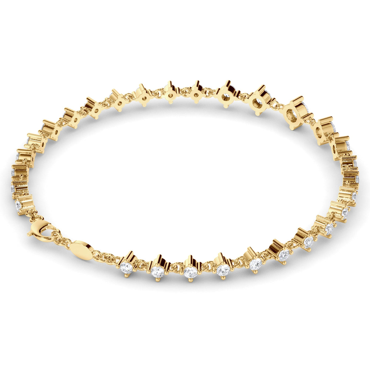 Round Brilliant Cut Laboratory Grown Diamond Tennis Bracelet