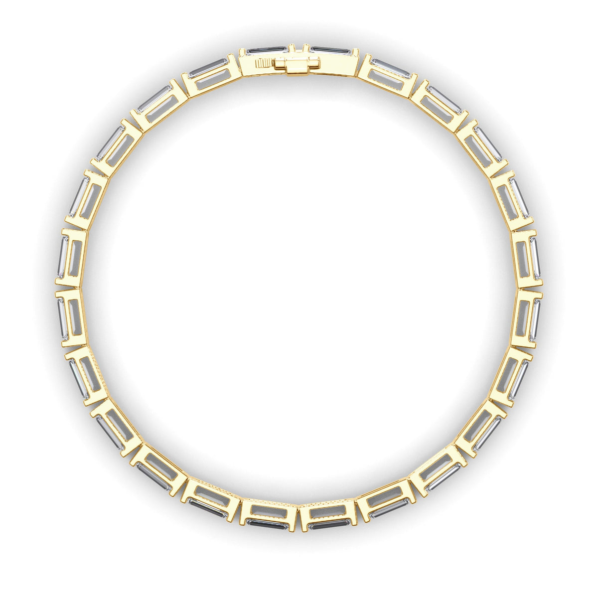Baguette Cut Natural Mined Diamond Tennis Bracelet