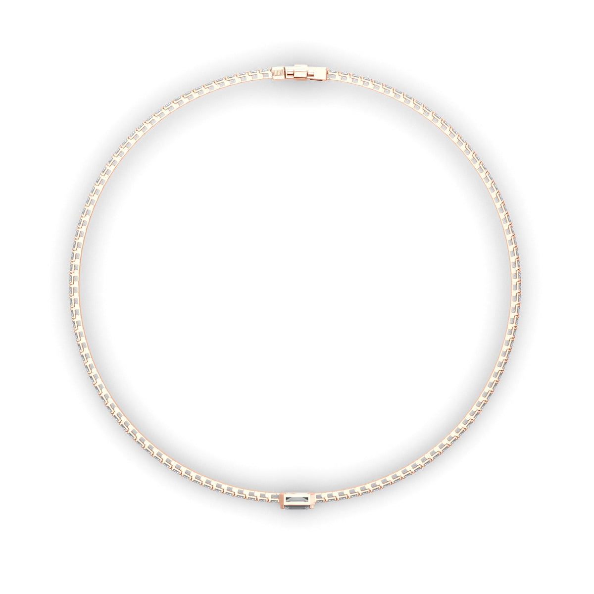 Emerald Cut Solitaire Laboratory Grown Diamond Tennis Bracelet