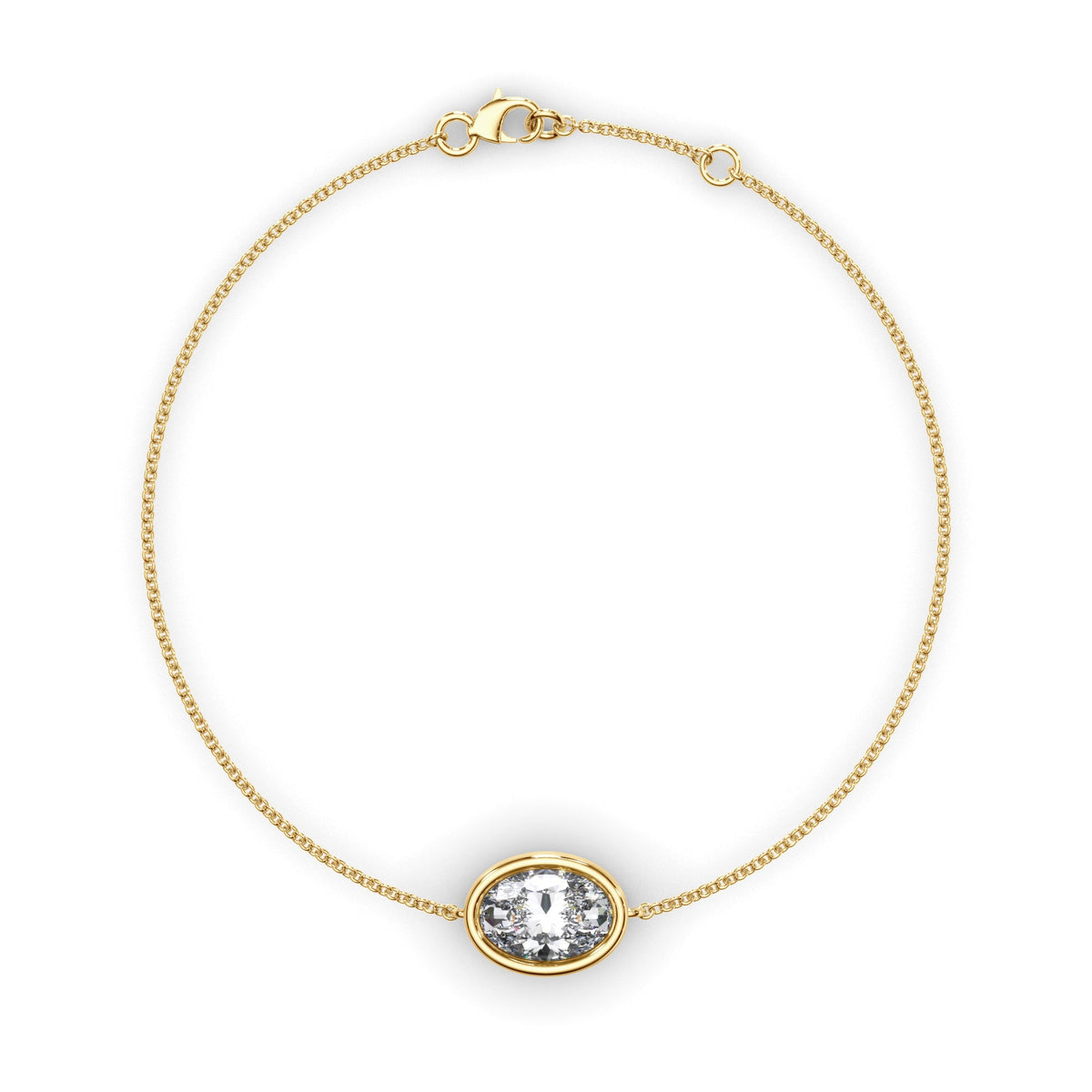 Oval Cut Diamond Bezel Set Bracelet