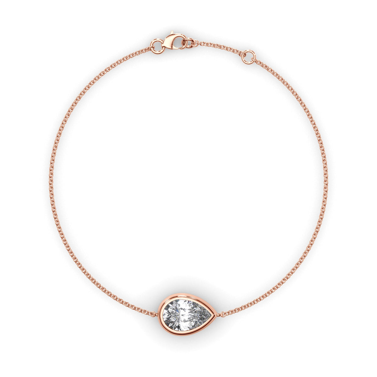Pear Cut Diamond Bezel Set Bracelet