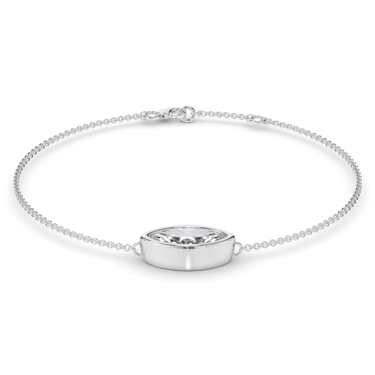 Marquise Cut Diamond Bezel Set Bracelet