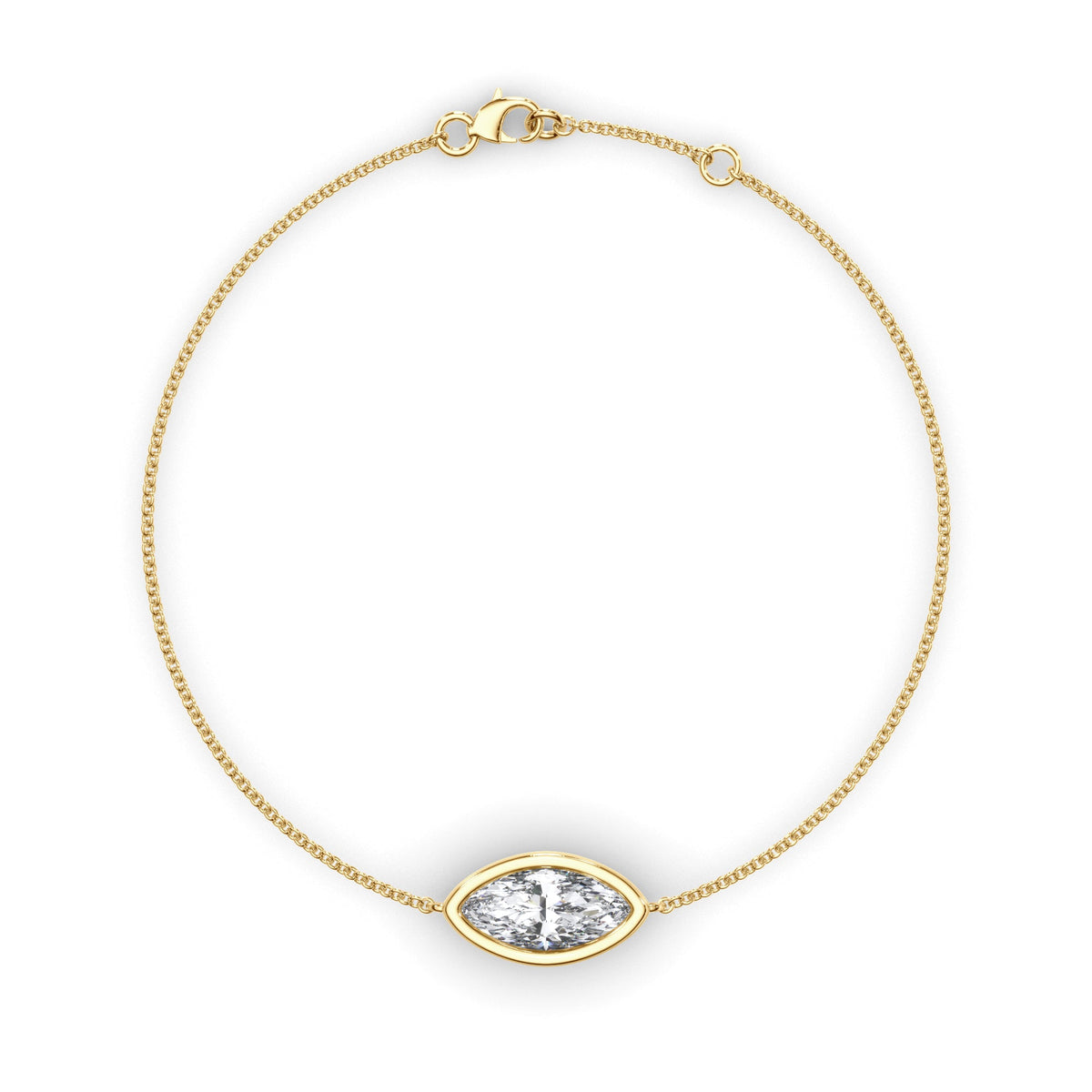 Marquise Cut Diamond Bezel Set Bracelet