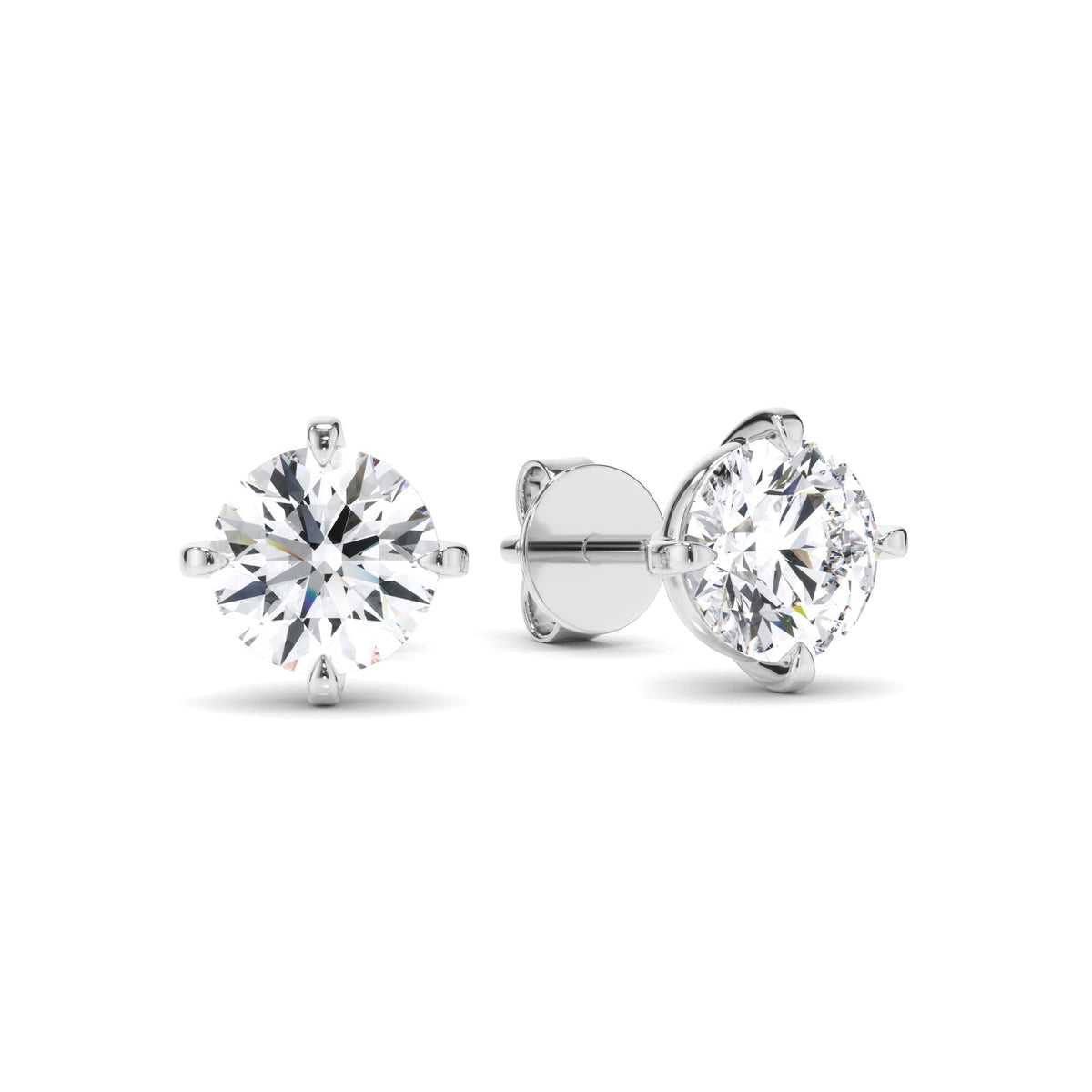 Round Brilliant Cut Diamond Stud Earrings