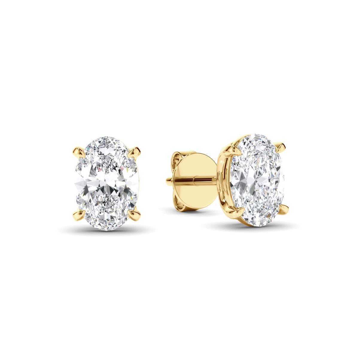 Oval Cut Diamond Stud Earrings