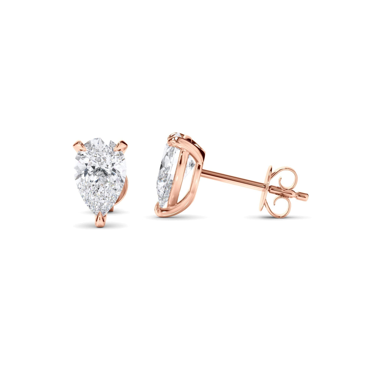 Pear Cut Diamond Stud Earrings