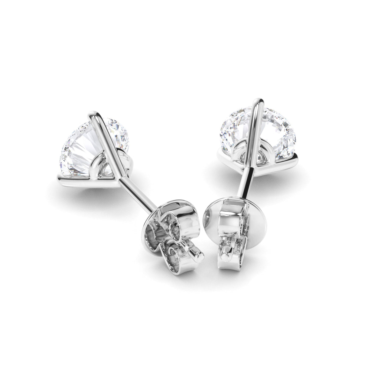 Round Brilliant Cut Diamond Stud Earrings