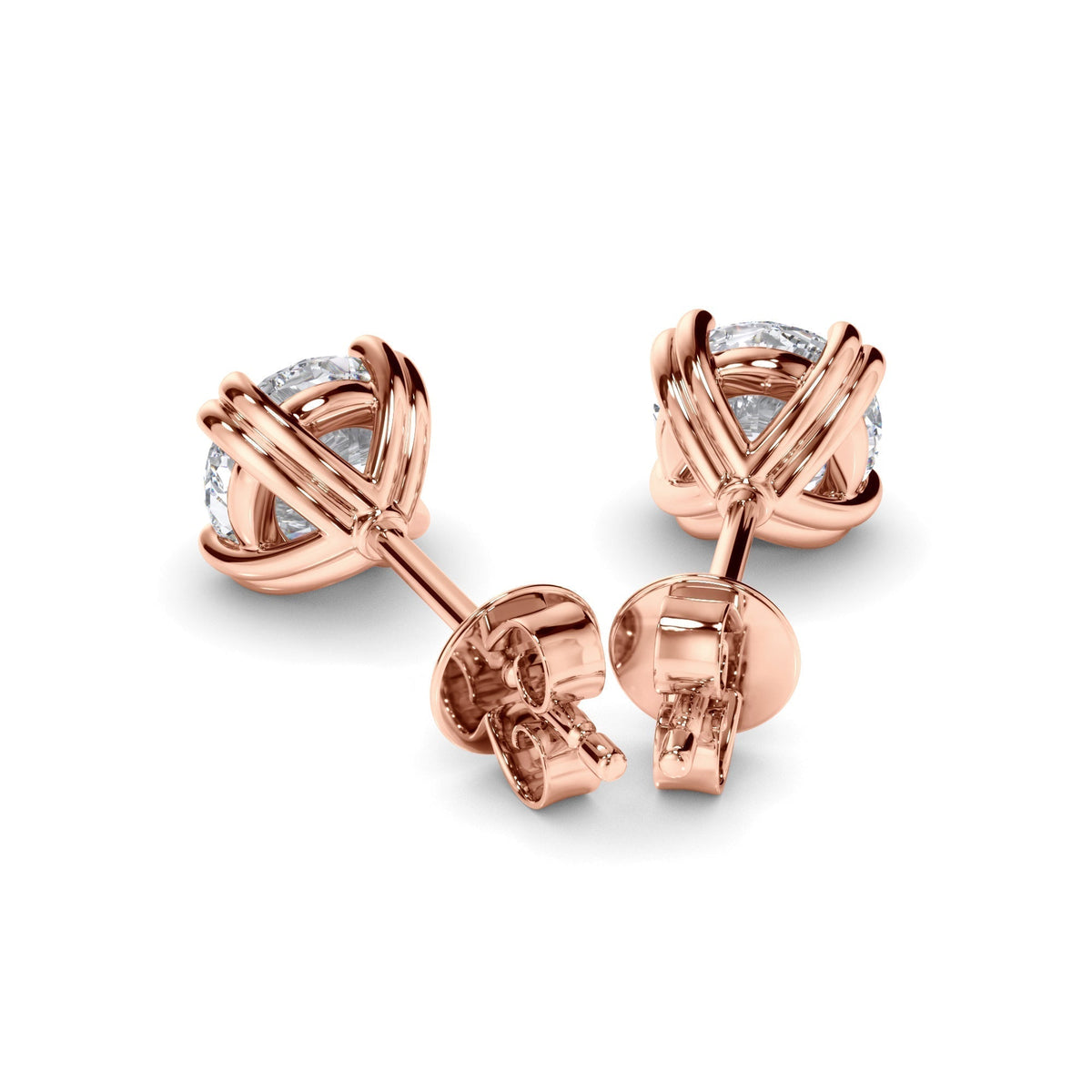 Round Brilliant Cut Diamond Stud Earrings