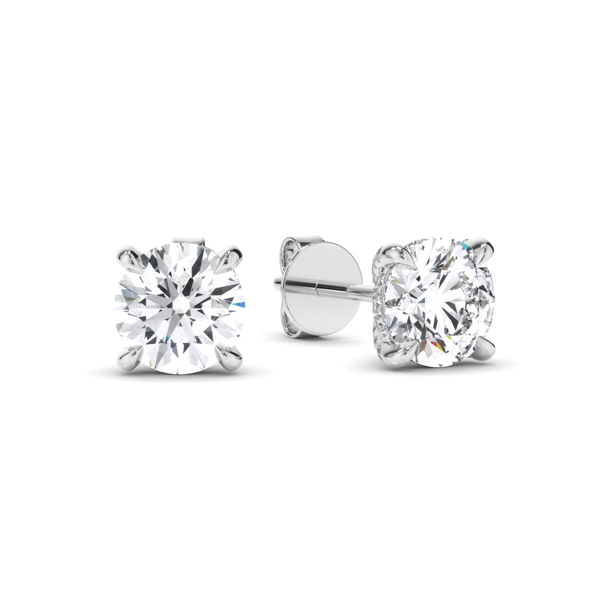 Round Brilliant Cut Diamond Stud Earrings