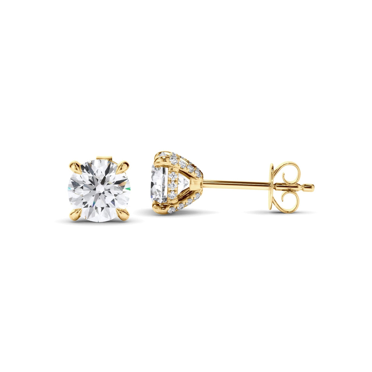 Round Brilliant Cut Diamond Stud Earrings