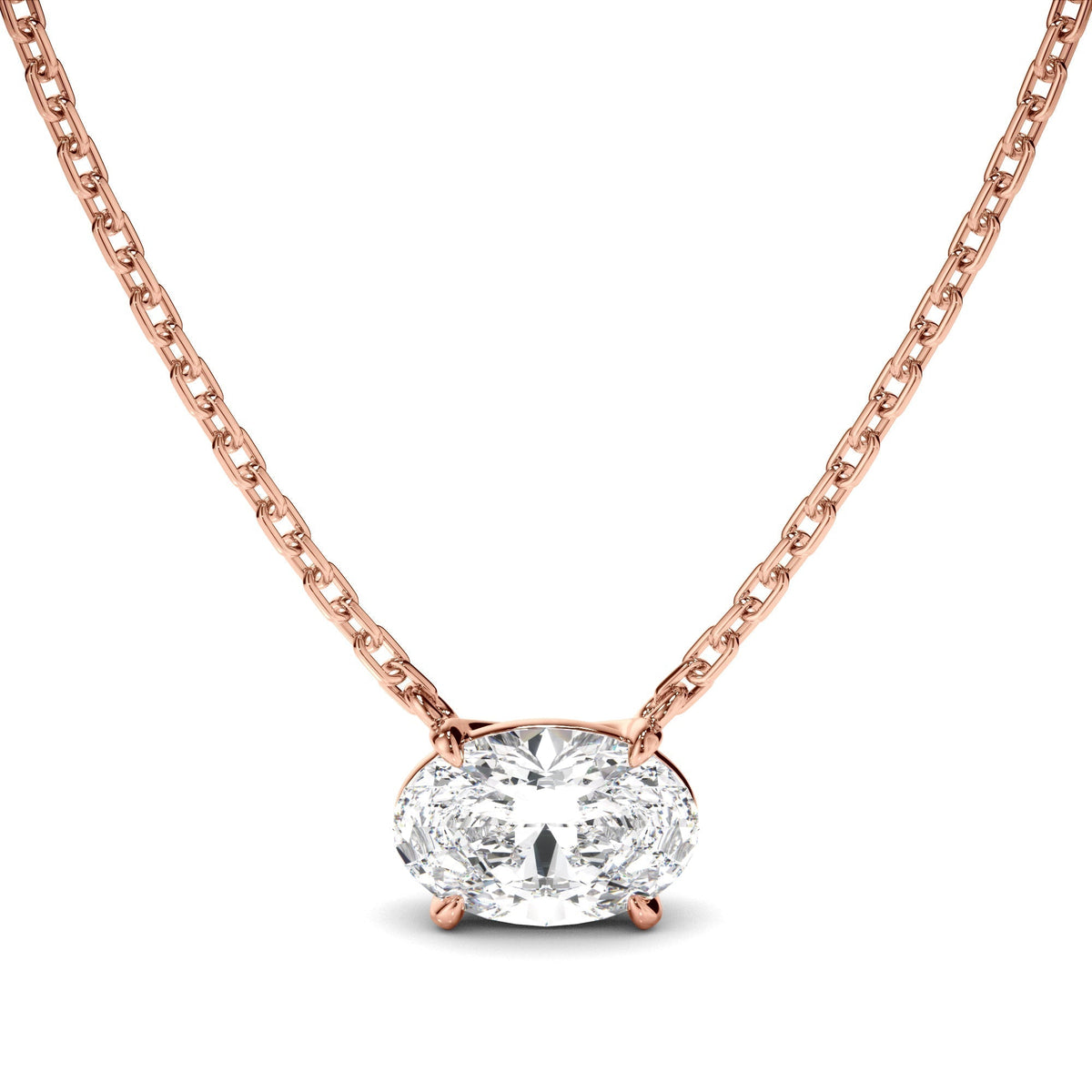 East West Oval Cut Diamond Necklet