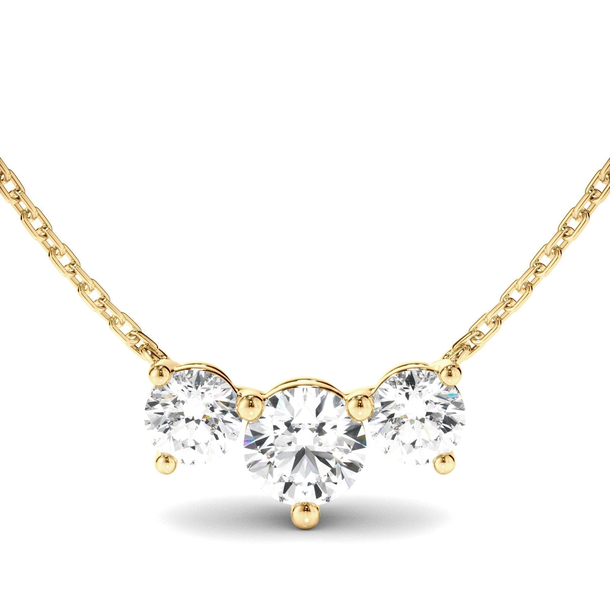 Round Brilliant Cut Diamond Trilogy Necklet