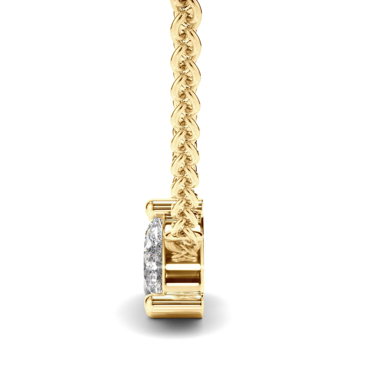 Round Brilliant & Pear Cut Diamond Toi et Moi Necklet