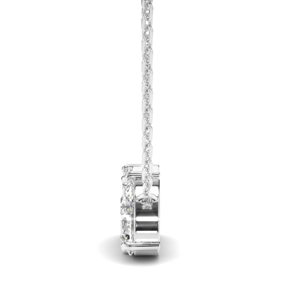 Emerald & Pear Cut Diamond Toi et Moi Necklet