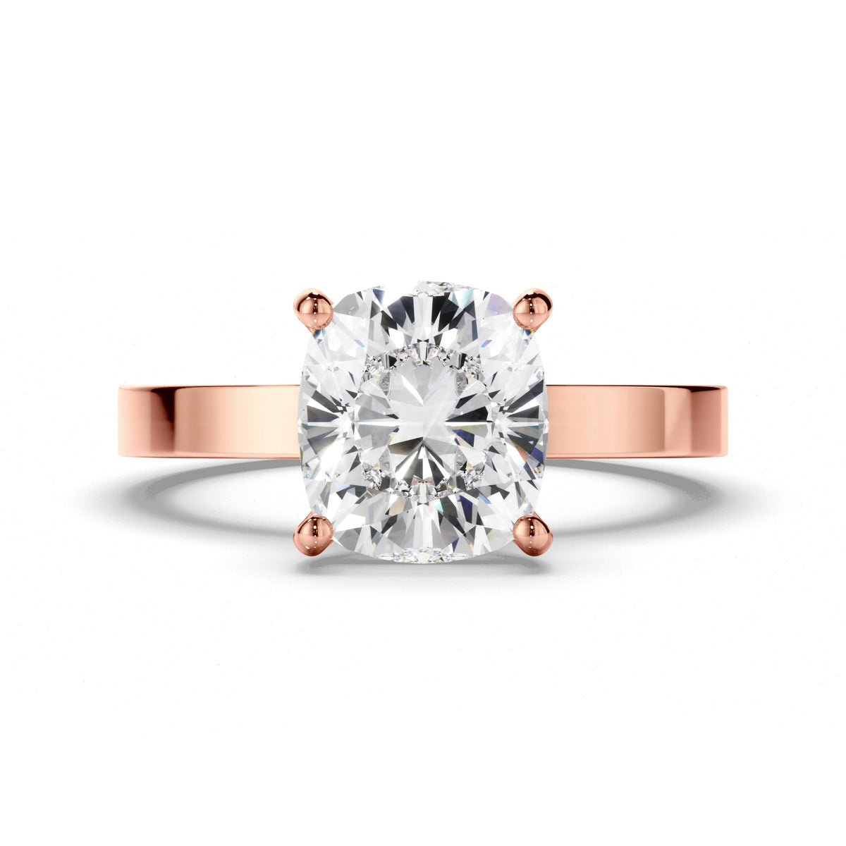 Cushion Cut Diamond Solitaire Engagement Ring