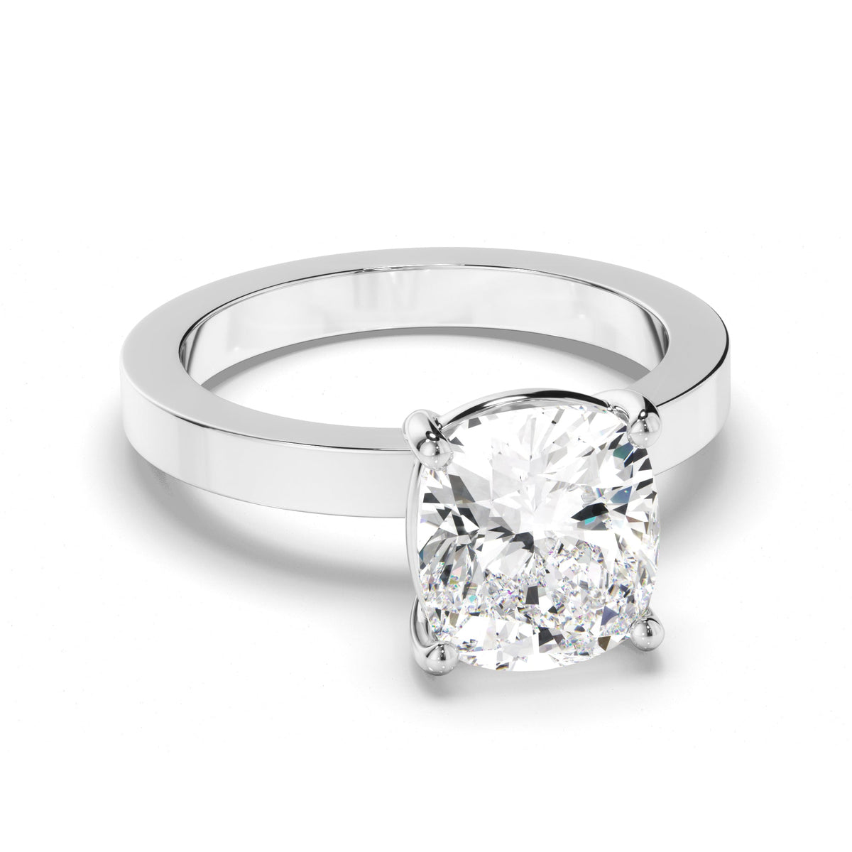 Cushion Cut Diamond Solitaire Engagement Ring