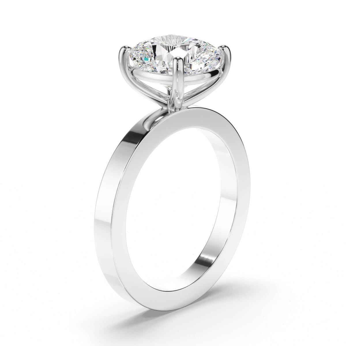 Cushion Cut Diamond Solitaire Engagement Ring