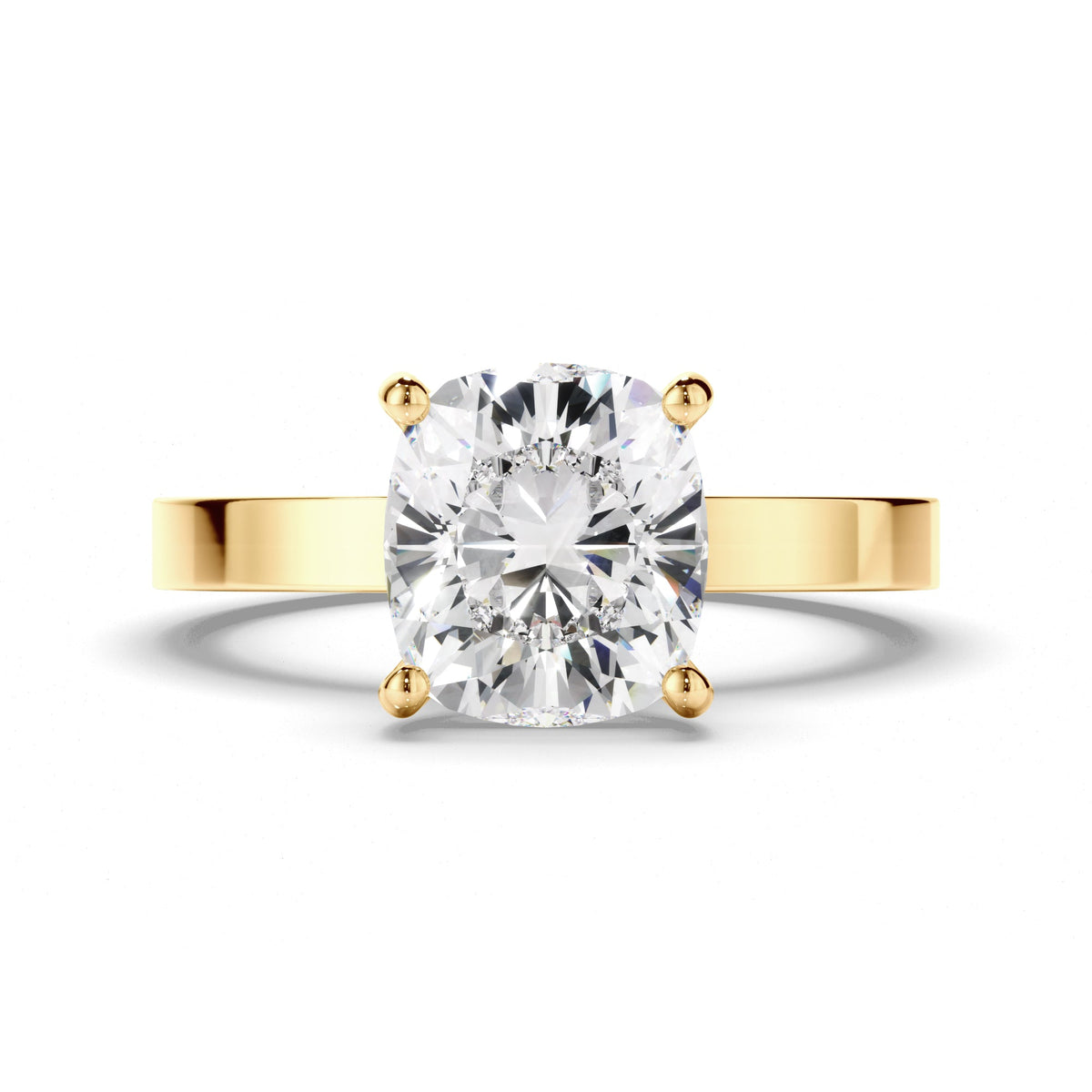 Cushion Cut Diamond Solitaire Engagement Ring