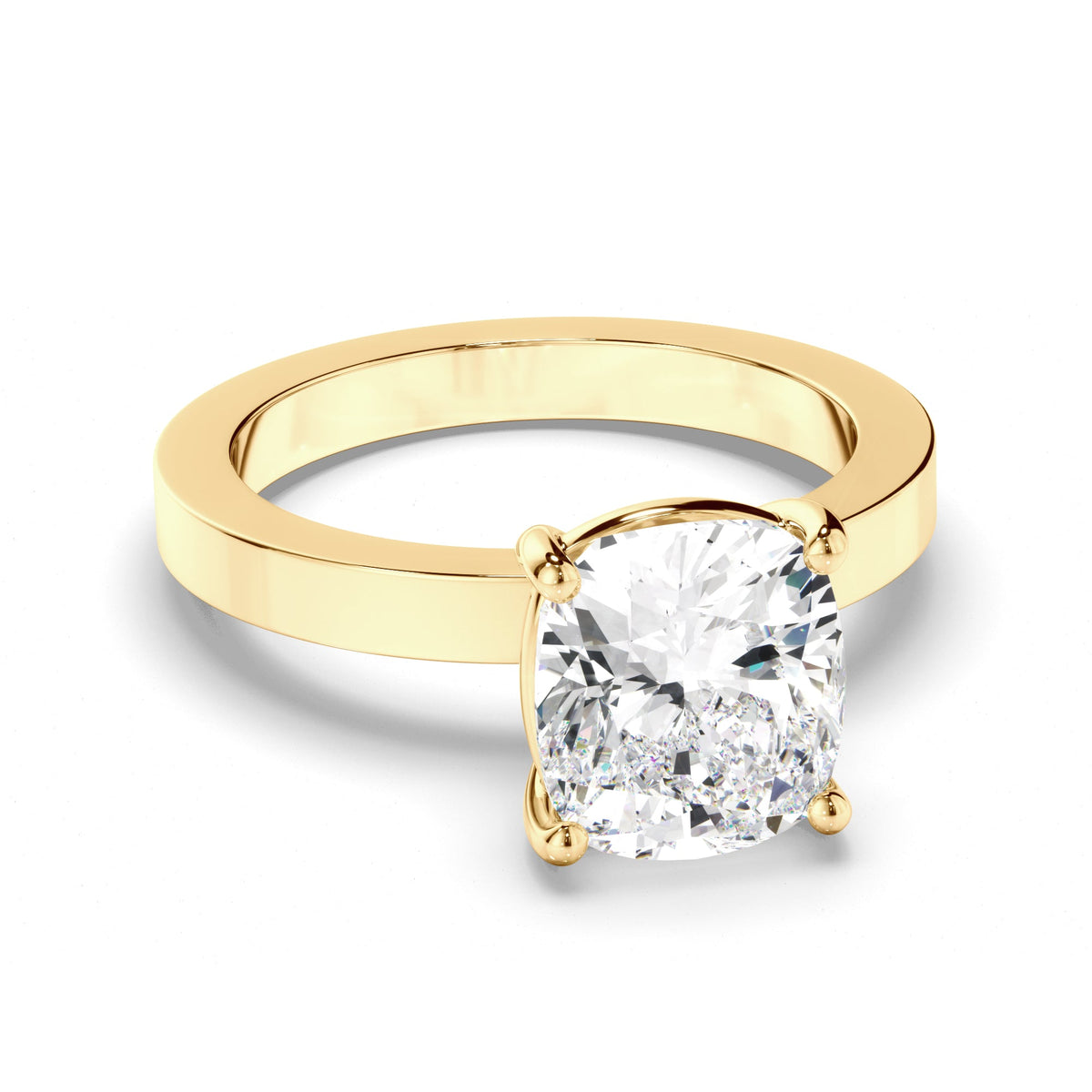Cushion Cut Diamond Solitaire Engagement Ring