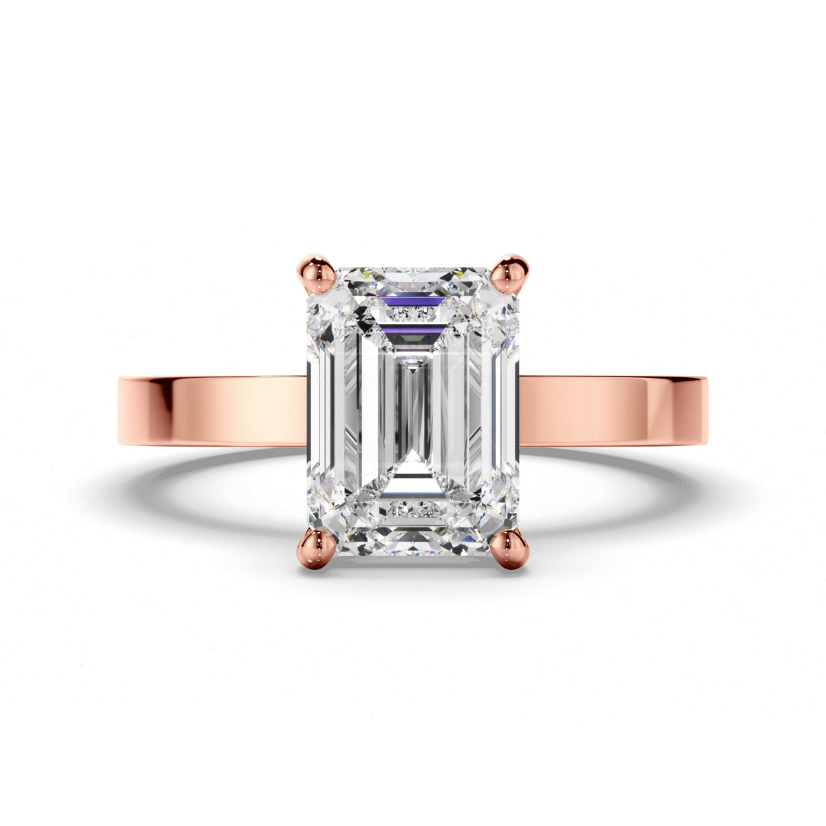 Emerald Cut Diamond Solitaire Engagement Ring