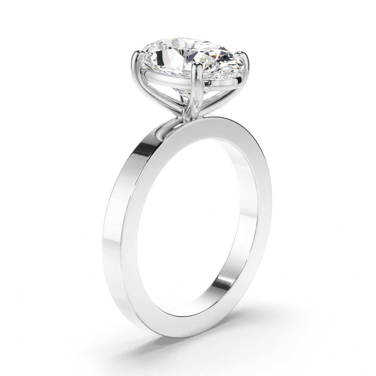 Oval Cut Diamond Solitaire Engagement Ring
